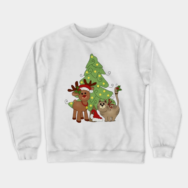 Katzenweihnachten Crewneck Sweatshirt by Blumchen
